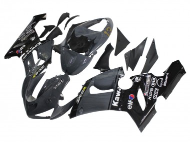 Carenagens Moto Kawasaki ZX6R 2005-2006 - Cinzento Escuro Preto