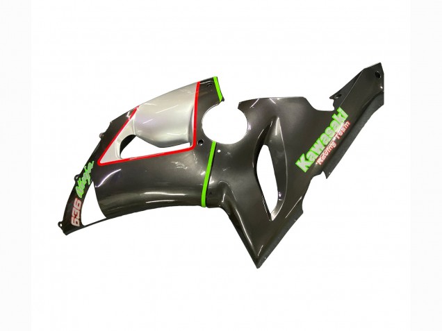 Carenagens Moto Kawasaki ZX6R 2005-2006 - Preto Prata Verde Vermelho K-26