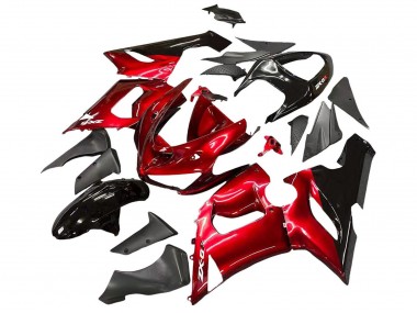 Carenagens Moto Kawasaki ZX6R 2005-2006 - Vermelho Preto