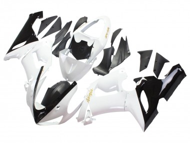 Carenagens Moto Kawasaki ZX6R 2005-2006 - Branco Preto Ouro Ninja