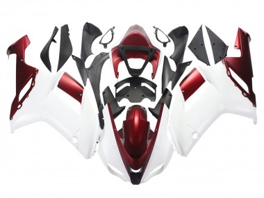 Carenagem Moto Kawasaki ZX6R 2007-2008 - Branco Vermelho