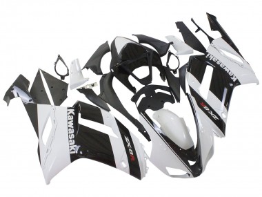 Carenagem Moto Kawasaki ZX6R 2007-2008 - Branco Preto