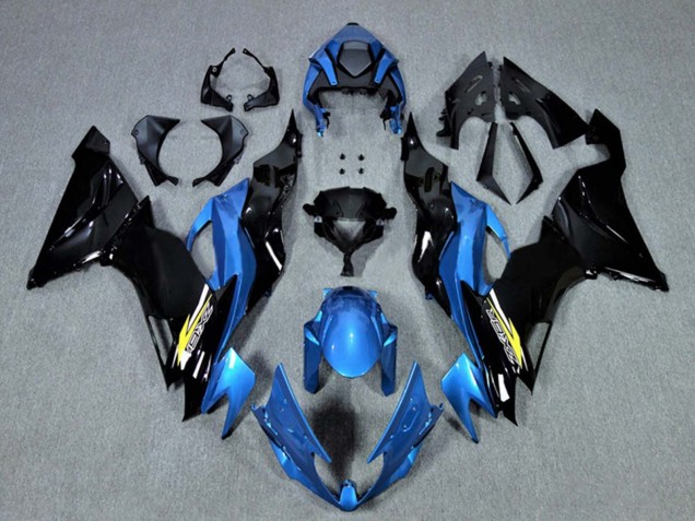 Carenagens Moto Kawasaki ZX6R 2009-2012 - Azul Preto Brilhante Amarelo