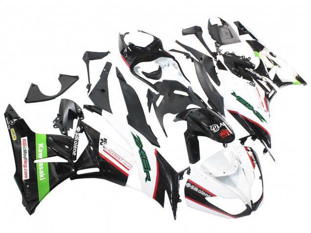 Carenagens Moto Kawasaki ZX6R 2009-2012 - Branco Vermelho Preto Verde