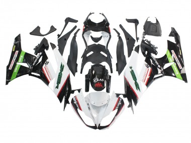 Carenagens Moto Kawasaki ZX6R 2009-2012 - Branco Vermelho Preto Verde
