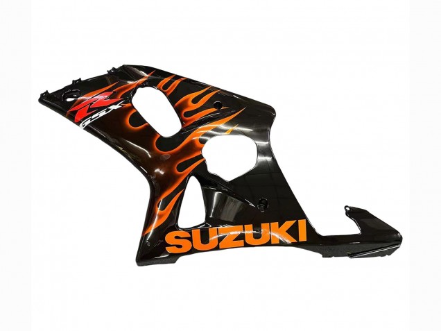 Carenagens Moto Suzuki GSXR1000 2000-2002 - Preto Brilhante Laranja Chama