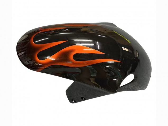 Carenagens Moto Suzuki GSXR1000 2000-2002 - Preto Brilhante Laranja Chama