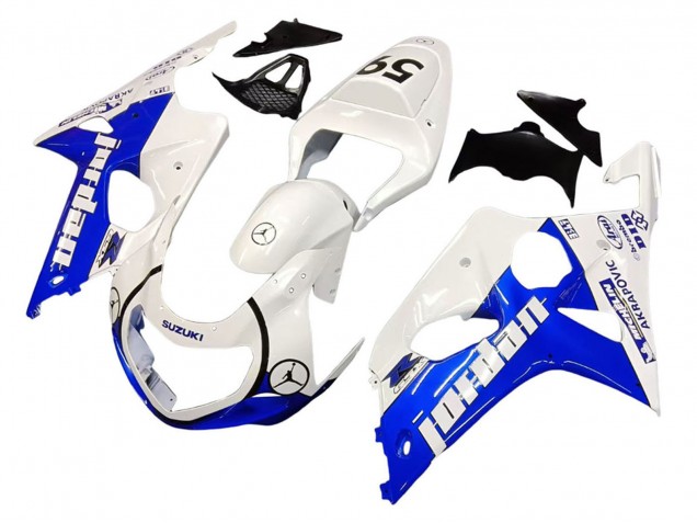 Carenagens Moto Suzuki GSXR1000 2000-2002 - Branco Azul Jordan 59