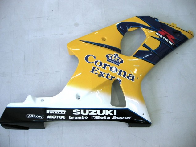 Carenagens Moto Suzuki GSXR1000 2000-2002 - Amarelo Azul Escuro Branco Motul Corona