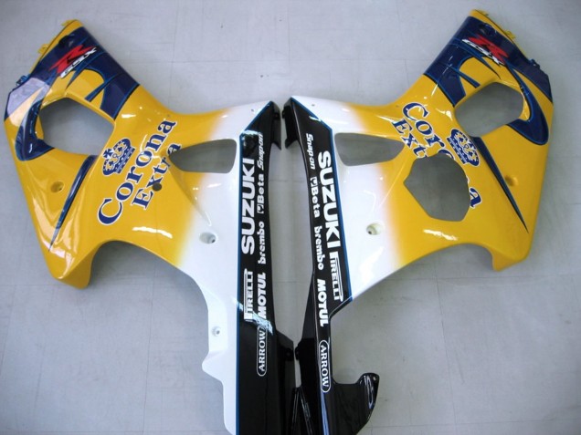 Carenagens Moto Suzuki GSXR1000 2000-2002 - Amarelo Azul Escuro Branco Motul Corona