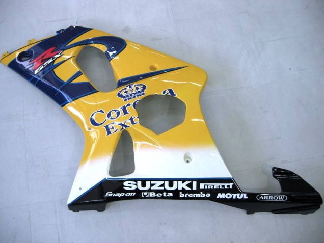 Carenagens Moto Suzuki GSXR1000 2000-2002 - Amarelo Azul Escuro Branco Motul Corona