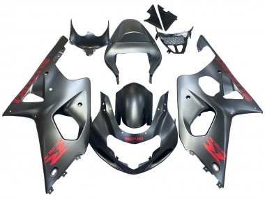 Carenagens Moto Suzuki GSXR1000 2000-2002 - Cinzento Fosco Vermelho Decal
