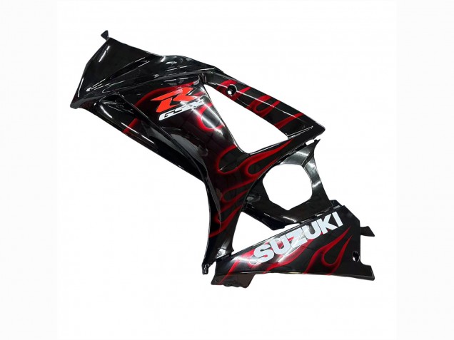 Carenagens Moto Suzuki GSXR 1000 2007-2008 - Preto Vermelho Chama