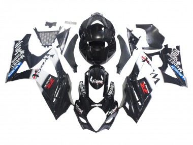 Carenagens Moto Suzuki GSXR 1000 2007-2008 - Preto Brilhante Branco West