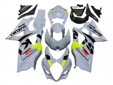 Carenagens Moto Suzuki GSXR 1000 2007-2008 - Cinzento Claro Verde Preto