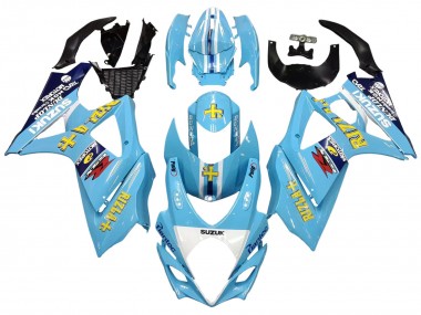 Carenagens Moto Suzuki GSXR 1000 2007-2008 - Azul Claro Amarelo Preto Motul Rizla