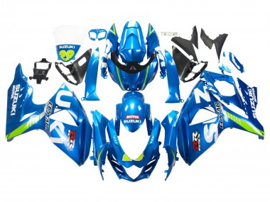 Carenagens Moto Suzuki GSXR 1000 2009-2016 - Azul Claro Verde Motul 29 Ecstar