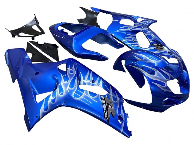Carenagens Moto Suzuki GSXR 600 / GSXR 750 2001-2003 - Azul Branco Chama