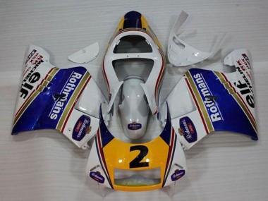 Carenagens Moto Honda NSR250R MC28 P4 1994-1996 - Branco Azul Amarelo Ouro Rothmans Elf 2
