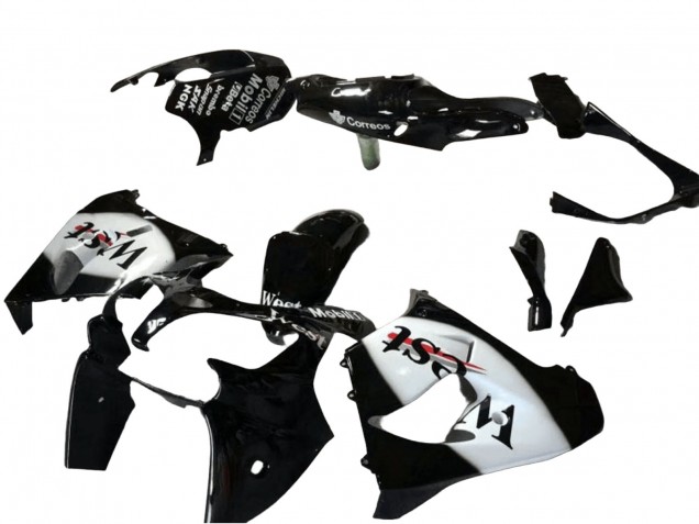 Carenagem Moto Kawasaki ZX9R 2000-2001 - Preto Brilhante Branco West