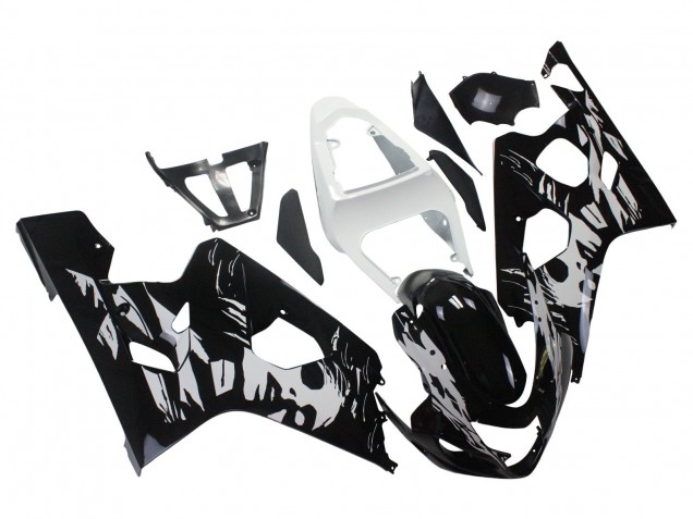 Carenagem Moto Suzuki GSXR 600 / GSXR 750 2004-2005 - Branco Preto