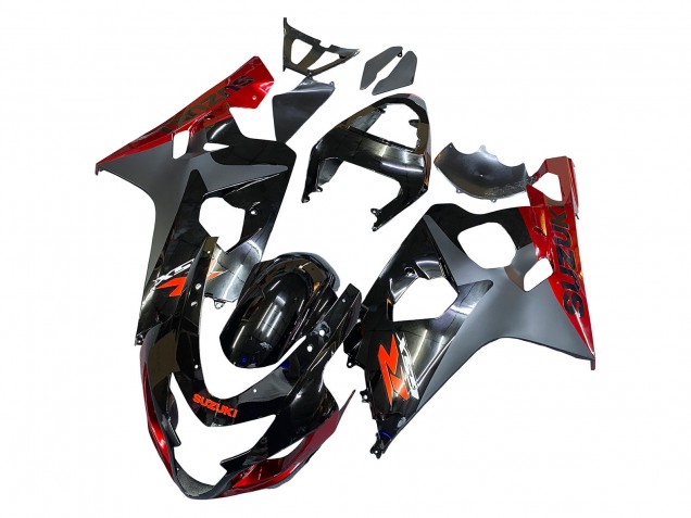 Carenagens Moto Suzuki GSXR 600 / GSXR 750 2004-2005 - Preto Cinzento Vermelho