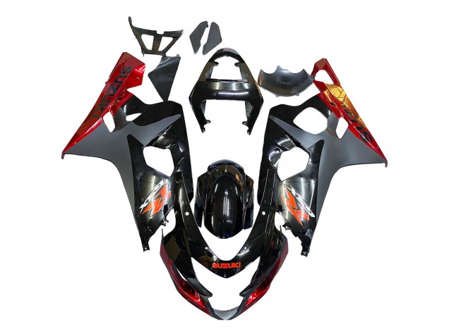 Carenagens Moto Suzuki GSXR 600 / GSXR 750 2004-2005 - Preto Cinzento Vermelho