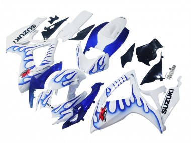 Carenagens Moto Suzuki GSXR 600 / GSXR 750 2006-2007 - Branco Azul Chama