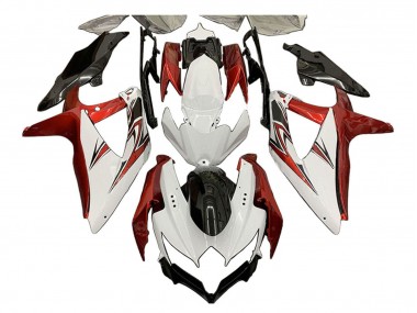 Carenagens Moto Suzuki GSXR 600 / GSXR 750 2008-2010 - Branco Laranja Preto Brilhante