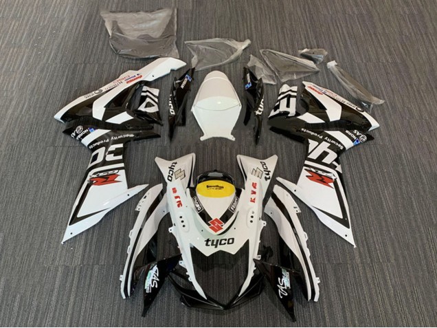 Carenagens Moto Suzuki GSXR 600 / GSXR 750 2008-2010 - Branco Amarelo Preto Tyco