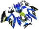 Carenagens Moto Suzuki GSXR 600 / GSXR 750 2008-2010 - Azul Verde Fluorescente Tubarão