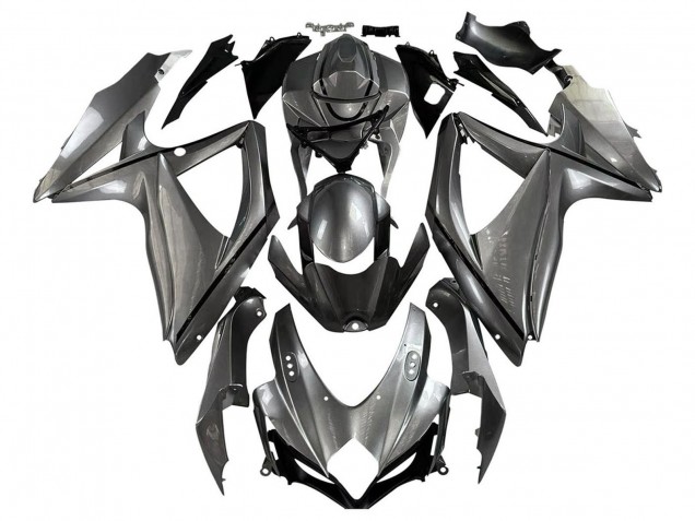Carenagens Moto Suzuki GSXR 600 / GSXR 750 2008-2010 - Cinzento Fosco Preto