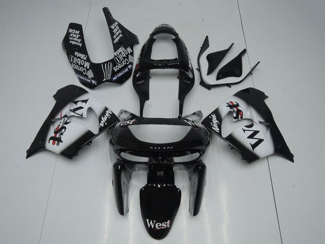 Carenagens Moto Kawasaki ZX9R 1998-1999 - Preto Brilhante Branco West