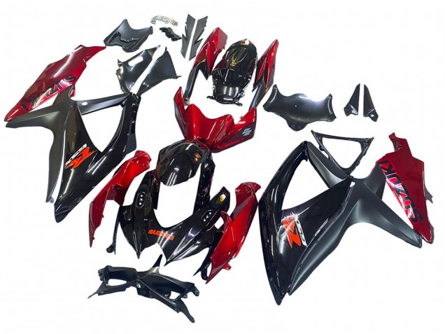 Carenagem Moto Suzuki GSXR 600 / GSXR 750 2008-2010 - Vermelho Preto Brilhante