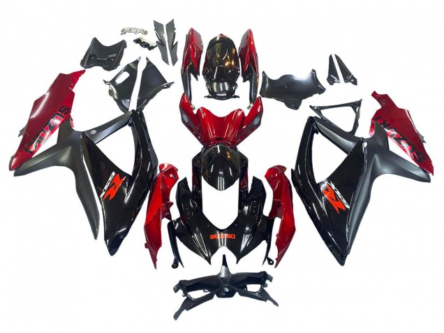 Carenagem Moto Suzuki GSXR 600 / GSXR 750 2008-2010 - Vermelho Preto Brilhante