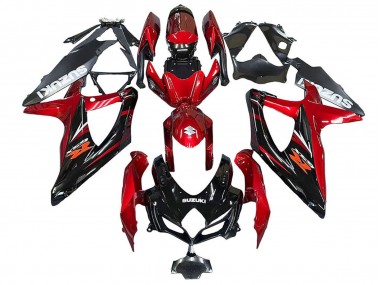 Carenagens Moto Suzuki GSXR 600 / GSXR 750 2008-2010 - Vermelho Preto Brilhante