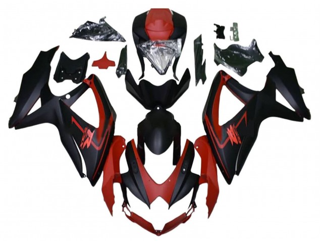 Carenagens Moto Suzuki GSXR 600 / GSXR 750 2008-2010 - Vermelho Castanho Preto Fosco