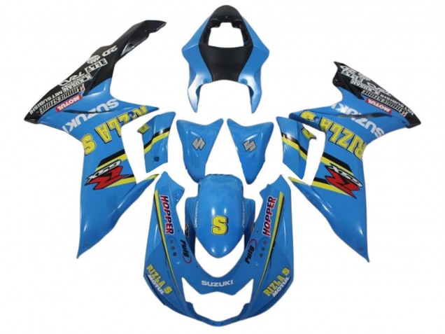 Carenagens Moto Suzuki GSXR 600 / GSXR 750 2011-2024 - Azul Amarelo Preto Rizla