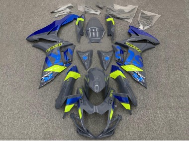 Carenagens Moto Suzuki GSXR 600 / GSXR 750 2011-2024 - Nardo Cinzento Escuro Azul Fluorescent Amarelo