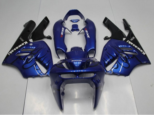 Carenagens Moto Kawasaki ZX9R 1994-1997 - Azul Preto Chama