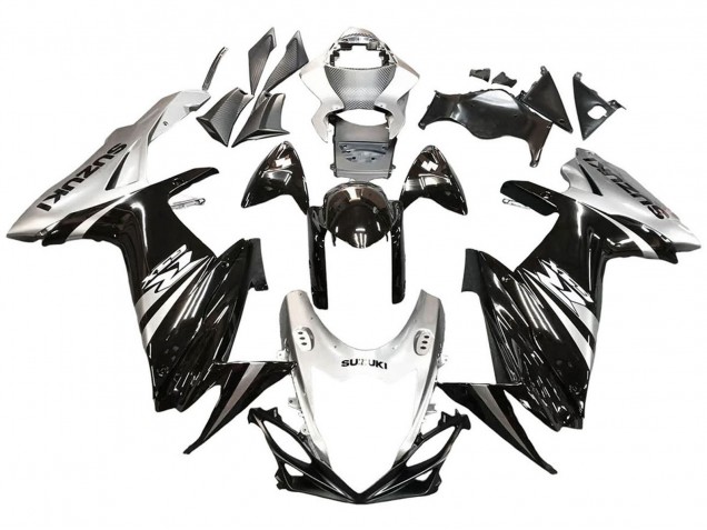Carenagem Moto Suzuki GSXR 600 / GSXR 750 2011-2024 - Preto Brilhante Prata