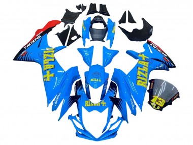 Carenagens Moto Suzuki GSXR 600 / GSXR 750 2011-2024 - Azul Ouro Vermelho Preto Rizla