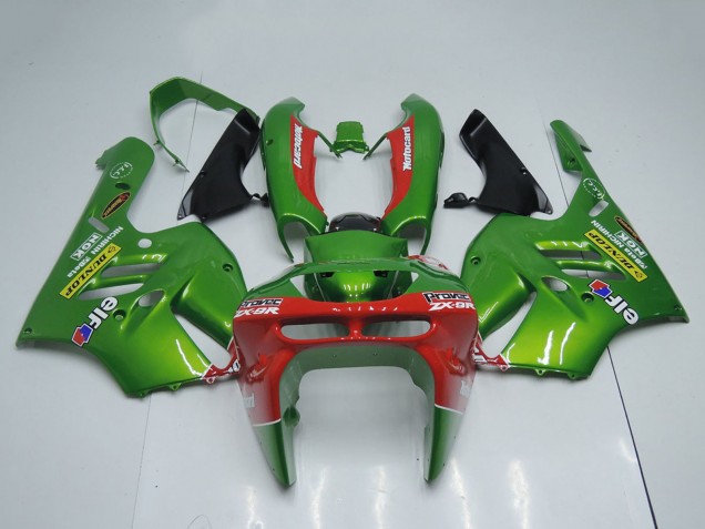 Carenagens Moto Kawasaki ZX9R 1994-1997 - Verde Vermelho Elf Dunlop