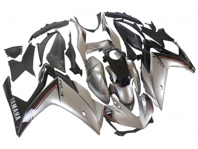 Carenagens Moto Yamaha YZF R3/R25 2015-2018 - Prata Preto