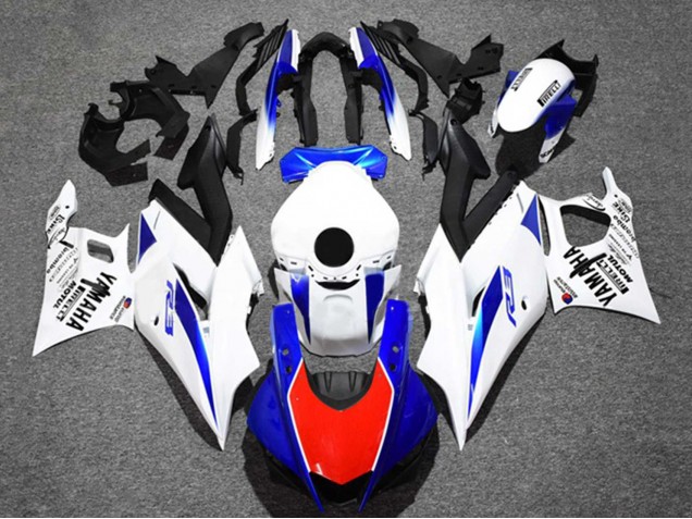 Carenagens Moto Yamaha YZF R3/R25 2019-2021 - Branco Azul Vermelho Preto