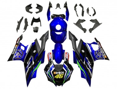 Carenagens Moto Yamaha YZF R3/R25 2019-2021 - Azul Branco Verde Preto ENEOS 46