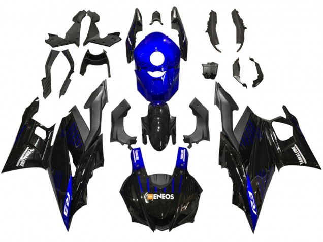 Carenagens Moto Yamaha YZF R3/R25 2019-2021 - Azul Preto Fibra de Carbono ENEOS Yamalube