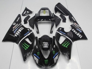 Carenagens Moto Yamaha YZF R1 1998-1999 - Preto Brilhante Azul Verde Motul Monstro Drink