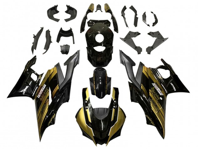 Carenagens Moto Yamaha YZF R3/R25 2019-2021 - Ouro Preto Brilhante Semakin Didepan