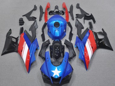 Kits Carenagem Moto Yamaha YZF R3/R25 2022-2024 - Azul Branco Vermelho Preto